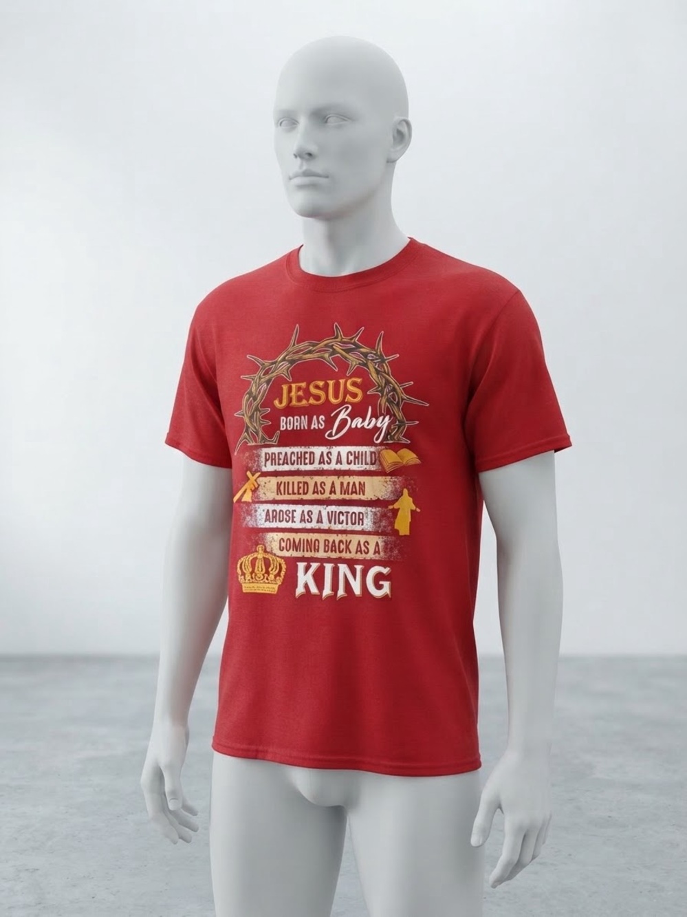 Amazing Red Jesus King Graphic Tee - Men's Short Sleeve